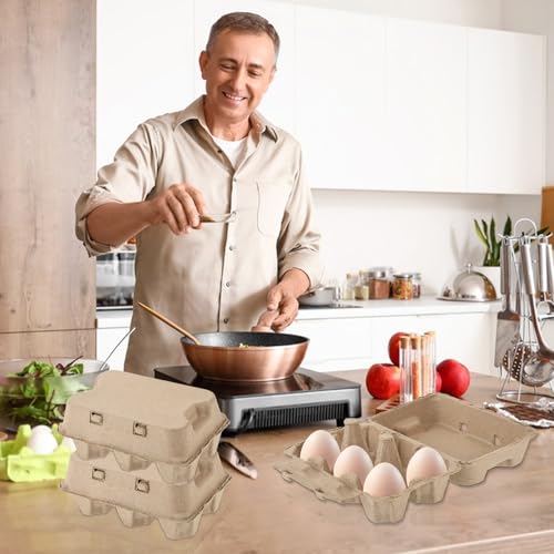36 Pcs Jumbo Duck Egg Cartons Paper Goose Egg Cartons for Normal Size Geese Blank Natural Pulp Jumbo Eggs Container Holder Reusable for Six Duck Goose Hen Eggs