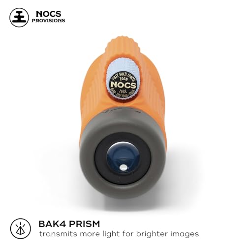 Nocs Provisions Zoom Tube 8x32 Monocular, Bird Watching & Backpacking | 8X Magnification Telescope, Bak4 Prism, Wide Field of View for Wildlife Viewing - color: International Orange