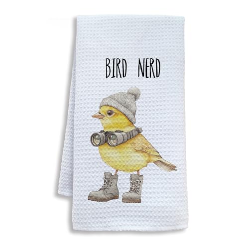Funny Bird Nerd Kitchen Towels, Birds Lover Watcher Gift Dish Tea Towels for Kitchen, Birding Gifts Decorative Hand Towels for Bathroom Decor, 16x24 Inch - color: Bird Nerd