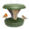 SWISSINNO Bird Feeders - No Mess Hanging Bird Feeder for Outdoors - Smart Birds Davos Spill Proof Wild Cardinal & Small Bird Feeder with Integrated Seed Catcher Tray - Dual Chamber - Green - color: Green, style: Davos