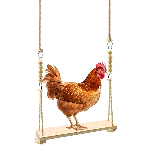 Wood Chicken Swing Toy, Chicken Toy, | for Chickens Rooster Poultry Parrots - size: 1pcs Chicken Swing