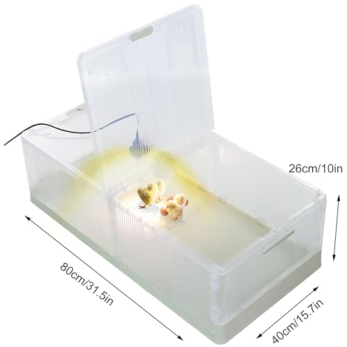 Large Transparent Chicken Brooder Box Chick Incubator | 30-50 Indoor Chicken tractor Quail cage Chick Brooder Kit