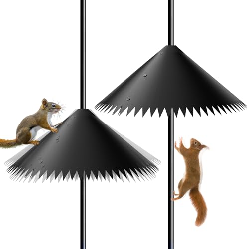 2 Pack Wide Squirrel Baffle for Bird Feeder Pole, Outside Pole Mount Stopper & Bird House Guard for Outdoor Shepherd’s Hook - 19 inch