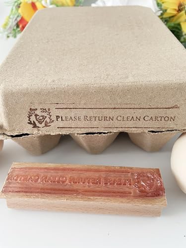 Custom Egg Carton Stamp-Fresh Chicken Eggs Stamp -Please Return Carton Stamp (4"x1" Woodblock Stamp)