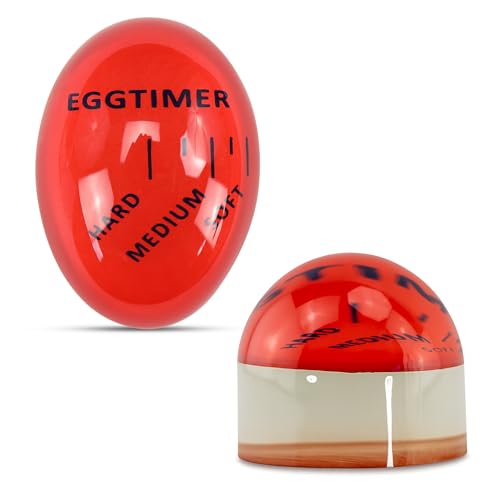 Iconikal Egg Timer 2-Pack BPA Free Color Changing Soft Hard - color: Red