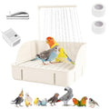Parrot Bathtub Bird Automatic Bath Shower,Large Bird Shower Fountain Indoor Bathtub with Running Water, Contains USB and Pump,for Pet Birds, African Grey, Cockatiel, Conure, Budgie, Lovebird(White) - color: White