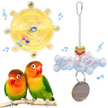 2pcs Bird Toys for Parakeets, Colorful Spinner Wheel (Rondom Color) | Interactive Enrichment Toy Create Soft Rustling Sounds When Spinning, Safe for Chewing to Meet Birds' Gnawing Instincts - style: 2pcs