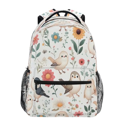senya Cute Birds and Flowers B Backpack School Bag Travel Daypack for Boys Girls - color: Multicolor 10
