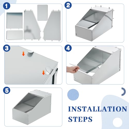 Maxcheck 4 Pcs Galvanized Metal Rabbit Nesting Box Bunny Small Animal Nest with Removable Acrylic Floor Durable Easy to Clean for Indoor Outdoor Use Rabbit Supplies (18.5 * 10.6 * 10 Inch) - size: 18.5"L x 10.6"W x 10"H