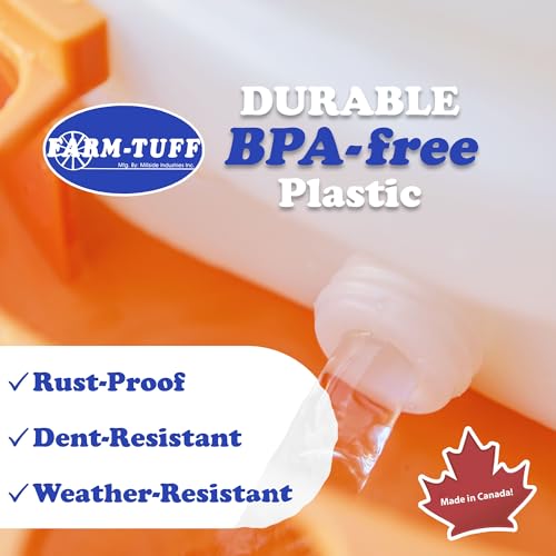 FARM-TUFF Top-Fill Duck Waterer, 7 Gallon – Durable BPA-Free Plastic Poultry Waterer with Wide Base & Splash-Reducing Design