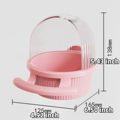 Bird Feeder for Cage – No Mess Feeder & Water Dispenser, Easy to Install and Clean, Semi-Enclosed Design Prevents Splashing (White) - color: White