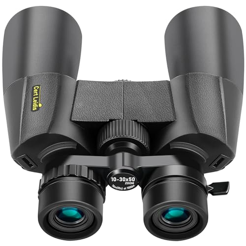 10-30x50 Zoom Binoculars for Adults High Power, Low Light Night Vision, BAK4 Prism with FMC Lens, Waterpoof, HD Professional Binoculars for for Bird Watching Hunting Travel Concerts & Sports - size: Black(10-30X50)