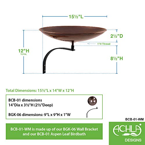 Achla Designs Burnt Copper Birdbath Bowl - color: Burnt Copper, Black