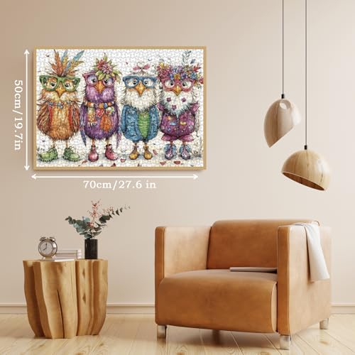 Colorful Chicken Puzzles for Adults 1000 Pieces, Funny Pretty Bird Jigsaw Puzzles, Cute Animal Art Puzzles - color: Stylish Chicks