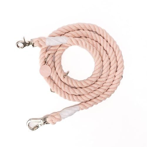 Rosewater Hands-Free Rope Leash - color: Rosewater Pink Hands-Free Dog Leash