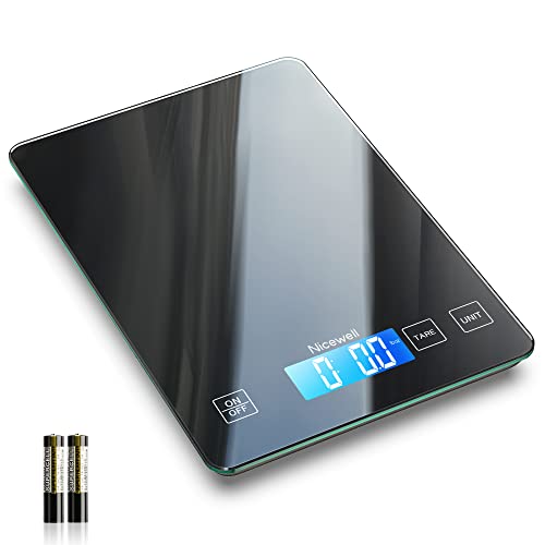 Digital Kitchen Food Scale 22lb for Cooking Baking | 1g/0.1oz Precise, Backlit LCD, Tare Function, Easy Clean,Weight Grams and Ounce - color: Black
