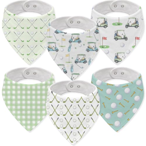Baby Organic Cotton Teething Cloth Newborn Baby Burp Cloth Bandana Drool Cloth for Drooling Cotton Baby Gifts - color: Golf