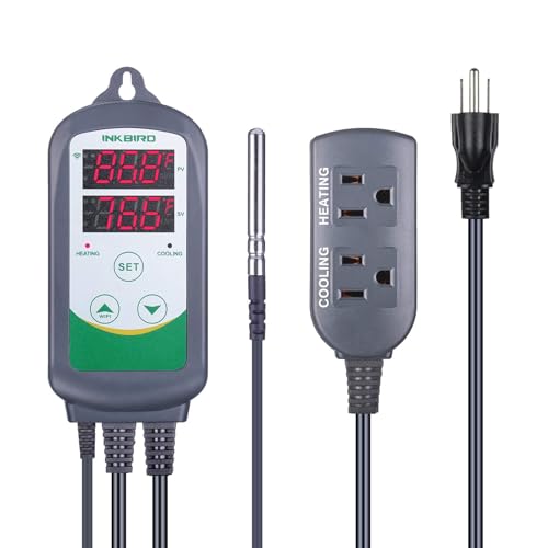Inkbird WiFi ITC-308 Digital Temperature Controller Thermostat | Remote Monitoring Controlling for Home Brewing Fermentation Breeding Incubation Greenhouse - size: WiFi ITC-308