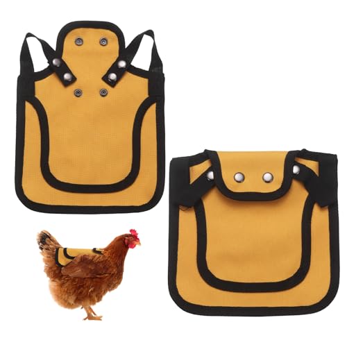 M METERXITY 4-Pack Chicken Saddle for Hens, 9.8 Inch Canvas Chicken Apron Back Protector with Adjustable Strap for Protecting Bird Back Feathers, Poultry Saver [Yellow] - color: Yellow