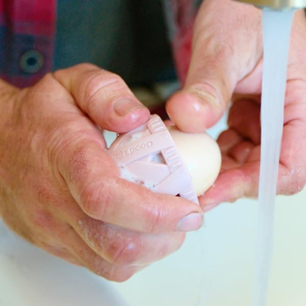 GoodEgg The Original Egg Brush, Silicone Egg Cleaning Brush for Farm Fresh Eggs, Chicken Coop Cleaning Tools, Egg Washer, Chicken Coop Accessories, Standard Sized Eggs, Pink, As Seen On Shark Tank | Patented Silicone Design for Any Size Eggs, Made in the