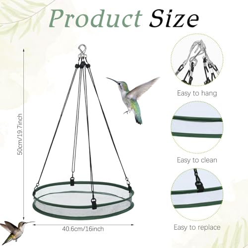 FoldTier 1 Pieces Universal Wild Bird Seed Catcher Hanging Hoop Platform Bird Seed Catcher Tray for Hummingbird Feeders Bee Feeder Outdoor Garden Accessories (16 Inch) - size: 16 Inch