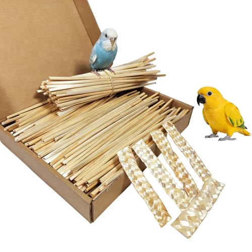 Hamiledyi Natural Bird Toys Foraging Parrot Shredding Toys Wheat Straw Chewing Toy for Cockatiel Lovebird Parakeet Budgie Small-Medium Birds (100 Pieces) - size: 100 pieces