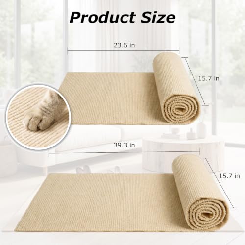 Rabbit Scratcher Mat - DIY Trimmable Self-Adhesive Bunny Scratch Pad Roll, Small Animal Scratching Rug for Cage, Biting, Sleeping & Nesting,Safe Scratch Mat for Rabbits & Small Pets (15.7x23.6 inch) - size: 15.7x23.6 inch
