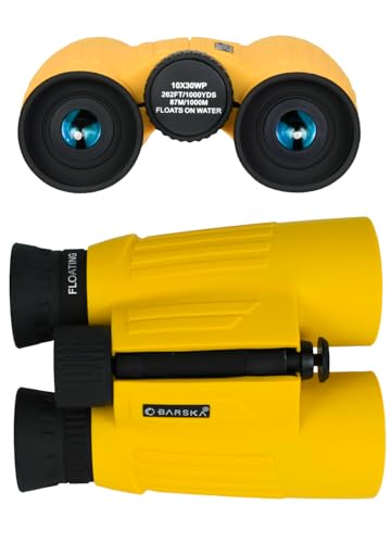10x30 Floating Waterproof Marine Binoculars Boating Fishing - Rubber Armored, Durable Water-Resistant Compact Binoculars for Ocean, Water and Outdoor Use - BK7 Hiking, Birding Bird Watching Binocular