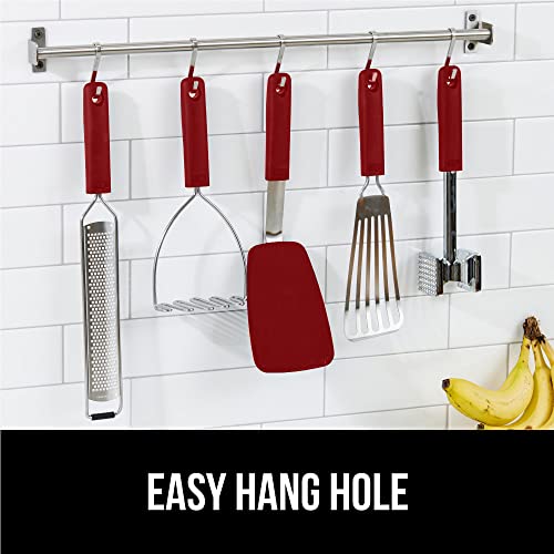 GORILLA GRIP BPA-Free Silicone Spatula for Non Stick Frying Pan, Heat Resistant Flexible Head, Patented Comfortable Rubber Handle, Non-Scratch Kitchen Turner, Flip Burgers, Pancakes, 11.6 in, Red - color: Red