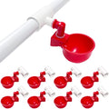Chicken Water Cups for PVC with Tee (8 Pack), Automatic Chicken Waterer Kit for Poultry, DIY PVC Water Feeder for Chicken/Duck/Quail/Turkey - size: 8-Pack
