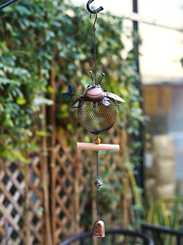 Solar Bird Feeder,Squirrel-Proof Bird Feeders for Outside, Cute Animal Shaped(Ladybug Shaped) - style: Ladybug Shaped