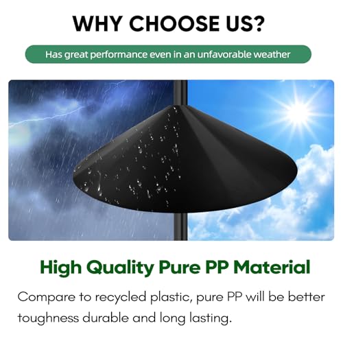 24-inch Large Squirrel Baffles for Bird Feeders Pole | Squirrel Proof Bird Feeders for Outdoor Hanging, Bird House Guard for Shepherd’s Hook, Two Way Use, Black Color - color: Black