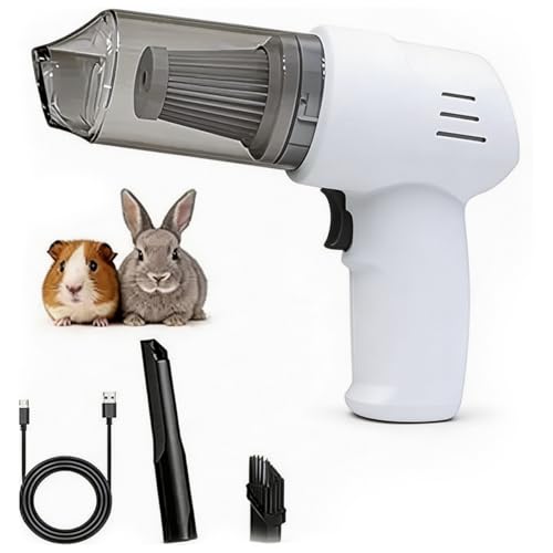 Guinea Pig Handheld Vacuum Cleaner Cage, Guinea Pig cage Cleaner, Rabbit Poop Vacuum, for Lightweight Cleanup of Guinea Pig, Rabbit, Hamster, Chinchilla, Reptile, Bird - color: White