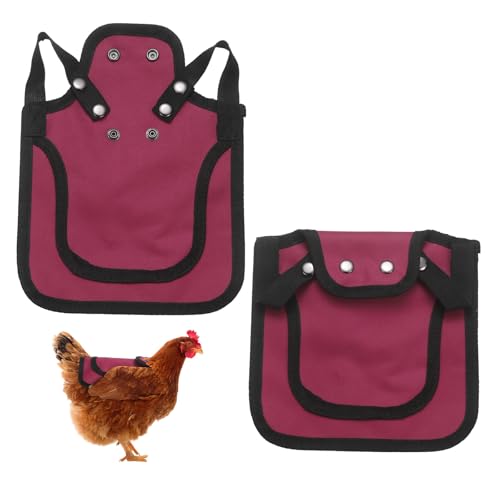 M METERXITY 4-Pack Chicken Saddle for Hens, 9.8 Inch Canvas Chicken Apron Back Protector with Adjustable Strap for Protecting Bird Back Feathers, Poultry Saver [Burgundy] - color: Burgundy