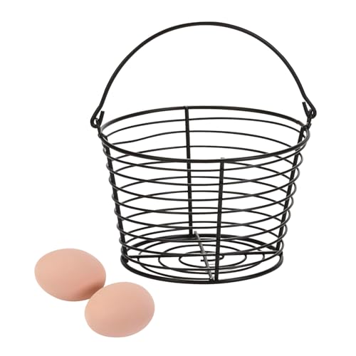 Little Giant® Large Egg Basket Kit | Chicken Egg Basket with Ceramic Eggs | Egg Collecting Basket Kit (Brown Eggs, Small Basket (8 Inches)) - color: Brown Eggs, size: Small Basket (8 Inches)