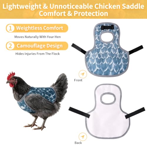 Chicken Saddles for Hens – Adjustable Back Protector with Anti-Peck Straps, Waterproof Oxford Fabric - color: 1-Pack