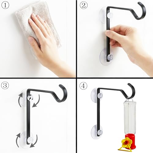 2 Pack Window Hummingbird Feeder with Hooks, 2 Mini 2.2oz Transparent Plastic Flower Feeders, Heavy-Duty Metal Suction Cup Hangers, Dual Installation for Window, Glass & Wall - color: 2Pcs-Bule