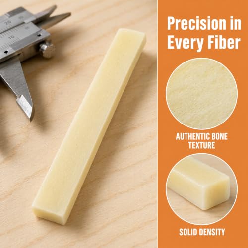 Miwayer 2 Pack 6-12 String Guitar Untreated Unbleached Bone Saddle Blank, Guitar Bridge Blank Saddles, Cut from Whole Bones, 80x10x3mm - color: Untreated Saddle 80mm 2 Pack