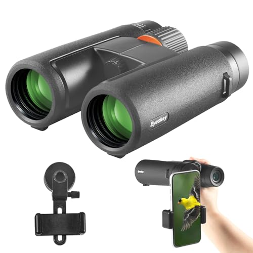10x42 HD Binoculars for Adults High Powered with Low Light Night Vision – Lightweight Waterproof Binoculars with Smartphone Adapter for Hunting, Bird Watching, Stargazing & Outdoor Travel - color: Black-10x42