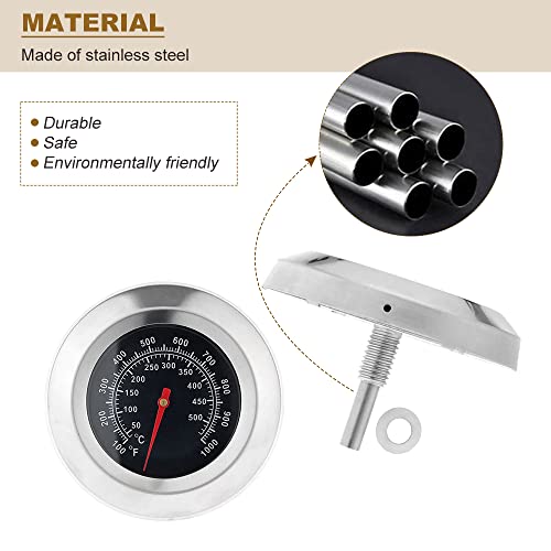 3" Face 1000F Charcoal BBQ Thermometer,1PC Barbecue Temperature Gauge | Outdoor BBQ Temperature Gauge,For Pizza Oven Cooking Barbecue Charcoal Grill Smoker Thermometers - size: 3 inch