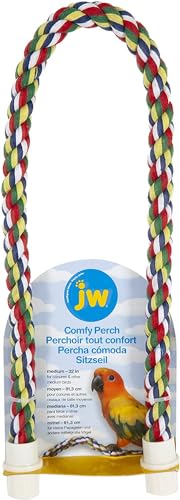 JW Pet Comfy Perch For Birds Flexible Multi-color Rope, Medium - 32" Length - size: Medium, style: 32"