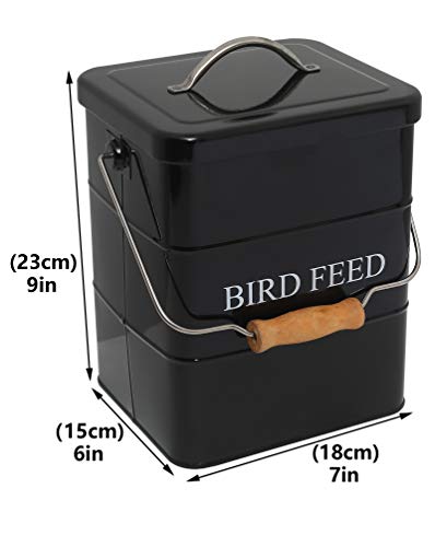 Bird Feeder,Bird Food Jar Pet Food Storage Airtight Food Storage Container-Black - color: Black