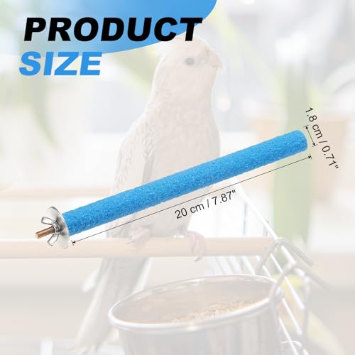 Bird Perch Stand, Colorful Paw Grinding Stick, Wood Rough-surfaced Perch Parrot Stand 20 x 1.8 Cm, (Blue, 2 Pcs), Intended for Home/Animal Parks/Pet Stores - color: Blue, size: 20 x 1.8 cm / 7.87 x 0.71 inch
