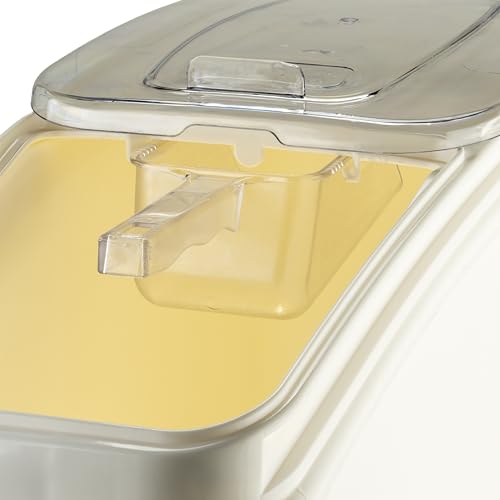 Winco 21 Gallon Clear Ingredient Bin | Includes scoop, Smooth mobility, NSF listed, Great for Mobile Storage, Carts, Equipment Movement and Foodservice - size: 21 Gallon, style: Rolling Bin