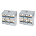 Brower 406B Galvanized Steel 6 Hole, 30 Bird Outdoor Poultry Nest Chicken Brooding Box with Hinged Folding Perches, Silver (2 Pack)