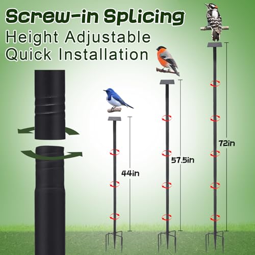 Bird Feeder Pole for Outdoors - 82in Tall Adjustable Heavy Duty Bird House Feeding Station with 5-Prong Anchor for Outside Garden Wild Bluebirds Watching - style: 82in