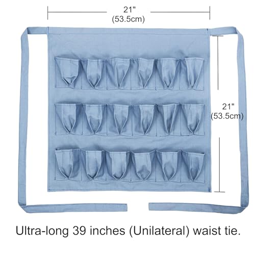 Egg Collection Apron with 18 Pockets for Gathering Chicken Duck Goose Eggs | 18 Pockets, Egg apron for gathering chicken duck goose eggs, Farm, Blue