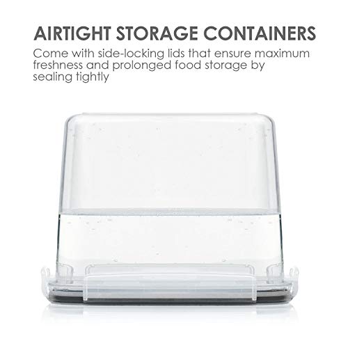 Vtopmart 3.6L Food Storage Containers, 4 PCS, Black | Airtight Seal, BPA Free, Food Grade Material, Dishwasher Safe (Not Lids), 4 Measuring Cups, 24 Labels - color: Black, size: 3.6L