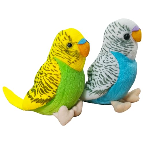 1 Pcs Stuffed Parakeet Toy, 5.5 inches, Budgerigar Plush Toy, Parakeet Soft Toy, Stuffed Bird for Kids, Blue - color: Blue
