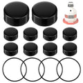 Poultry Fountain Renewal Waterer Part, 10 Replacement Cap,4 O Ring,Black | Compatible with Miller PPF3/PPF5/PPF7,Compatible with Farm-Tuff 3/5/7 Gallon Poultry Founts - color: Black